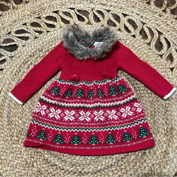 Tommy Bahama 6-9 Month Christmas Sweater Dress - Picture 2 of 5